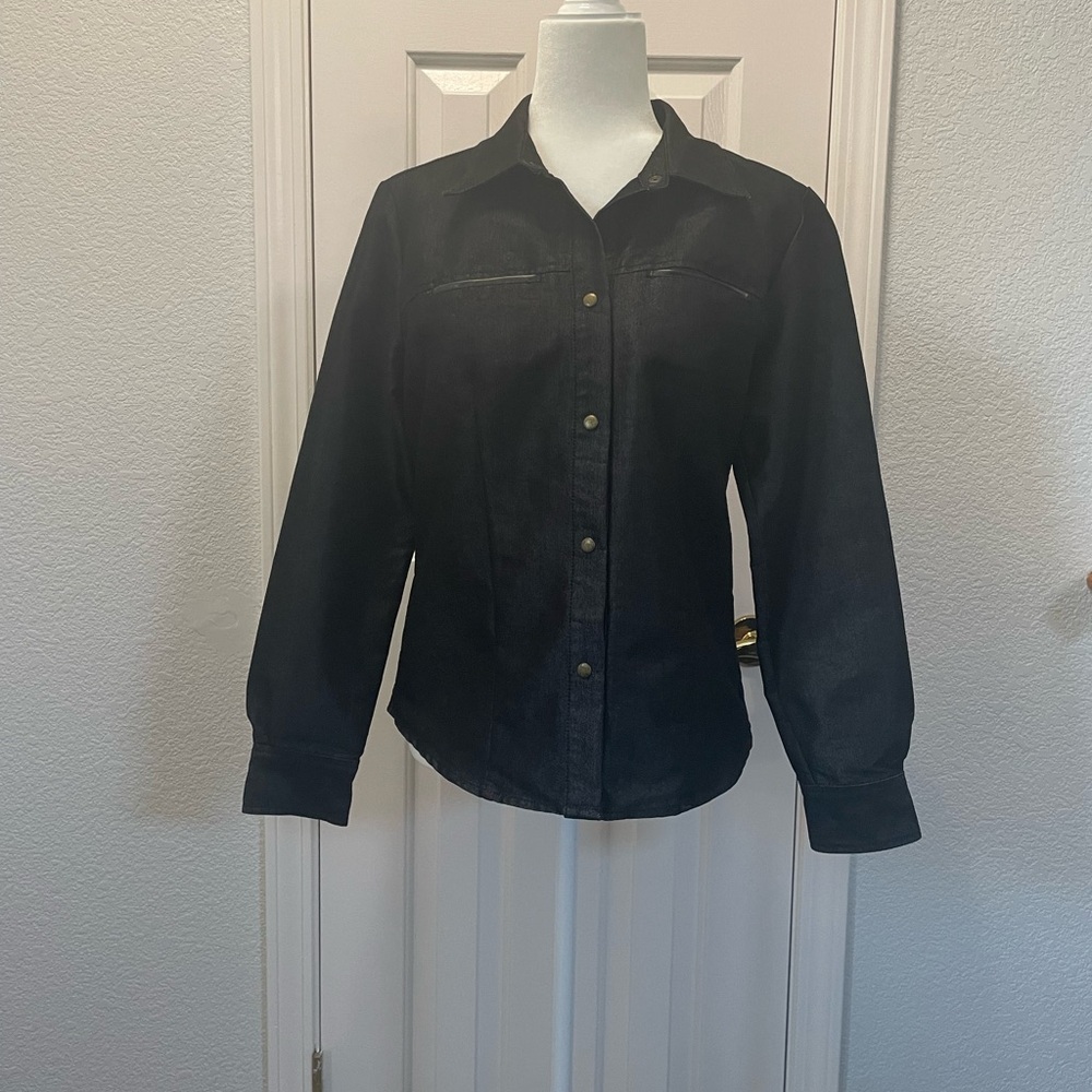 New York & Company Jean Shirt/Jacket